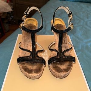 Michael Kors, black Cicely Wedge Patent shoes. Size 6M